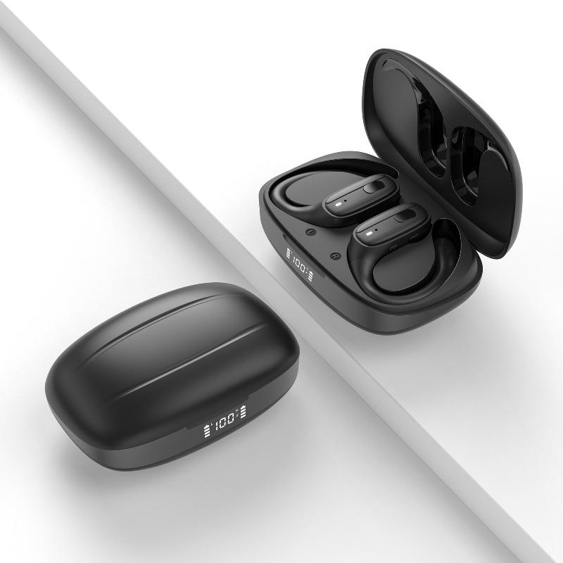 

tws bluetooth headset sports headset battery life high sound quality intelligent digital display ear-hanging wireless headset чорний