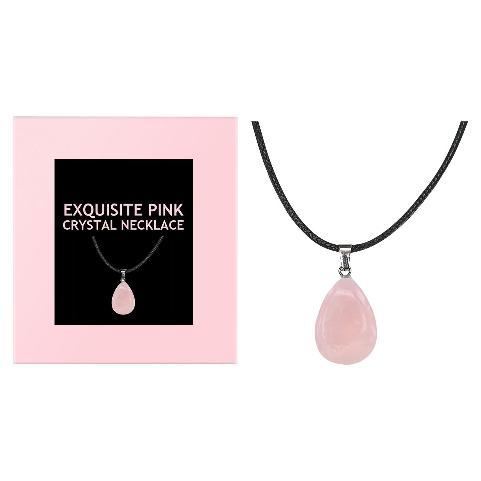 

Ожерелье с кристаллами в форме капли, подвеска с энергетическим кристаллом, регулируемая веревка, драгоценные камни, идеальный подарок для женщин и мужчин(1PC) One Size белый