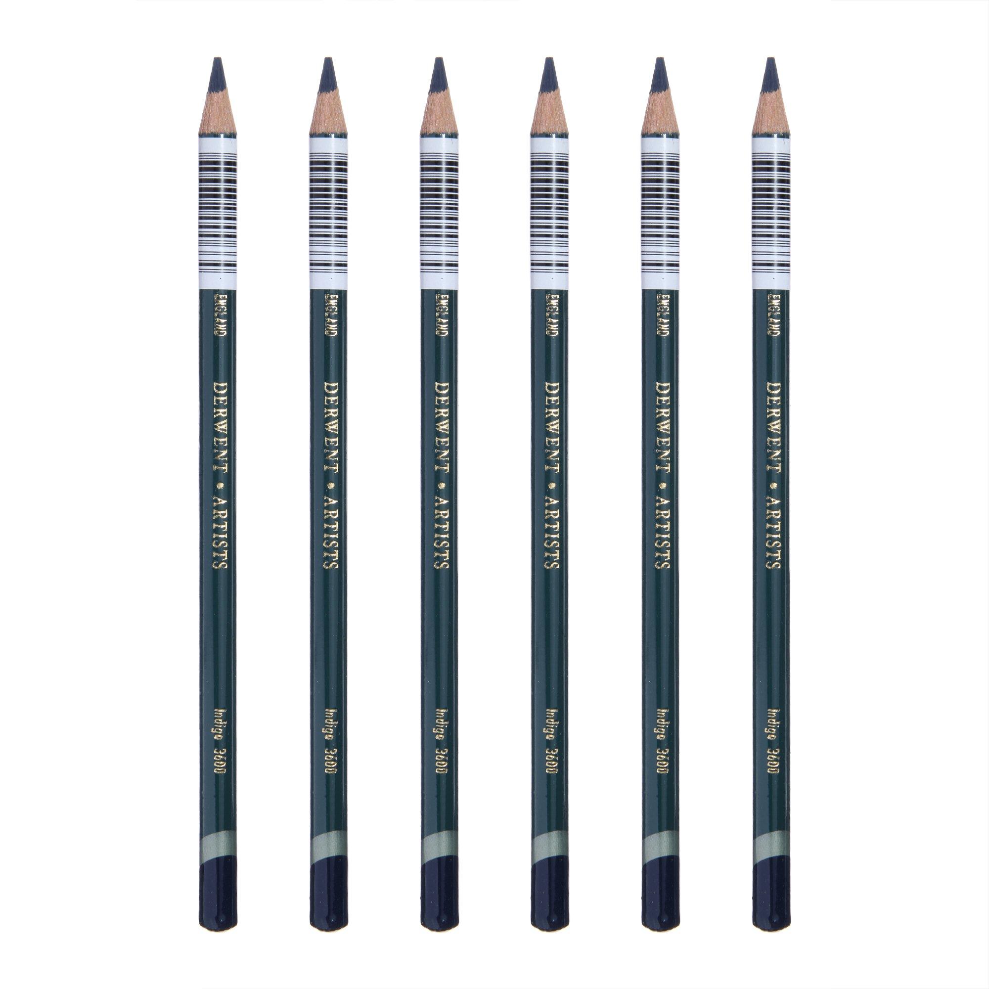 Derwent Colored Indigo Case of 6 Artist s Pencils, Blue, 3600, (3203600)