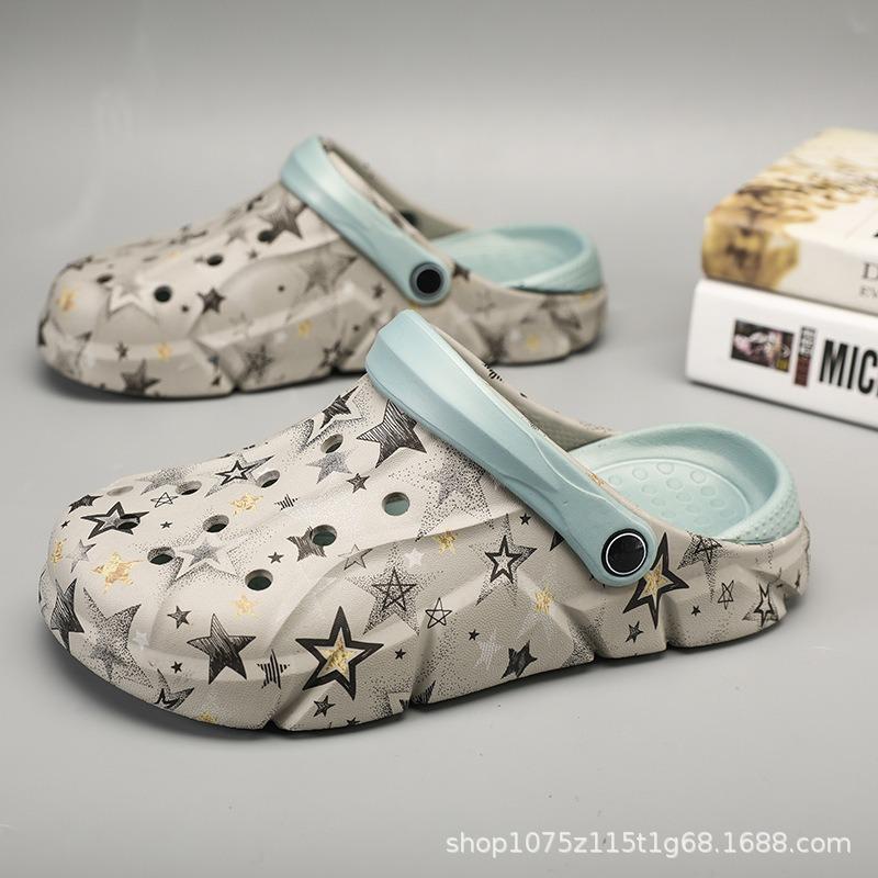 Men's Hole Shoes Non-slip and Deodorant Outer Wear Thick-soled Wear-resistant Summer Trend Beach Dual-purpose Men's Cool Slippers