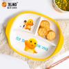 For Nailong Children Tableware Cartoon Rice Bowl Water Cup Spoon Anti-Fall Baby Three-grid Plate Anime-themed Home Dining Plates