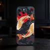 Koi Carp Fish Yin Yang Art Phone Case For iPhone 17,16,15,14,13,12,11 Plus,Pro,Max,Mini Silicone Black Soft Cover