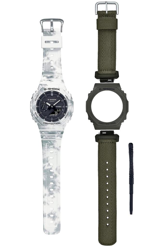 Watch BOX set with replacement parts GRUNGE SNOW CAMOUFLAGE White [Casio] G-Shock [] GAE-2100GC-7AJR Men's