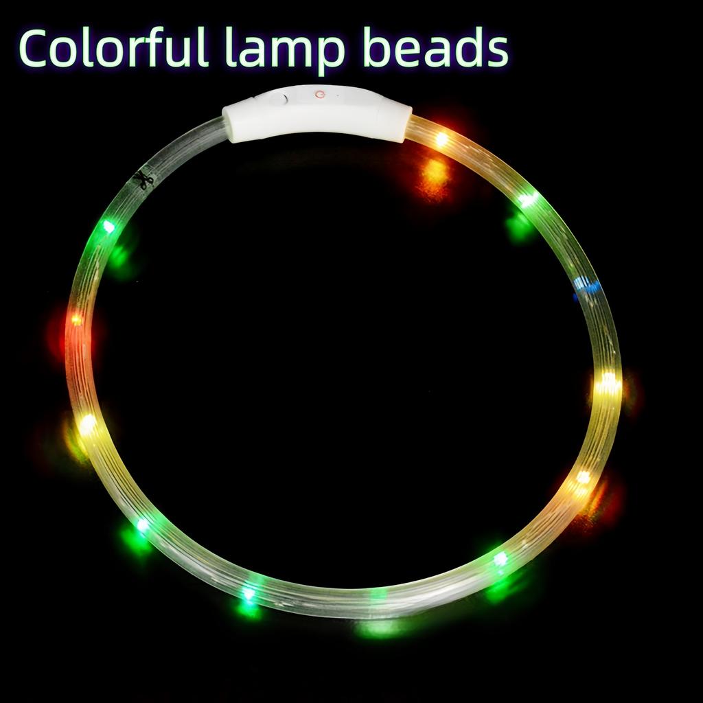 USB Rechargeable LED Dog Collar Luminous Anti-Lost Pet Accessory with Harness Dogs Necklace Collar for Night Safety