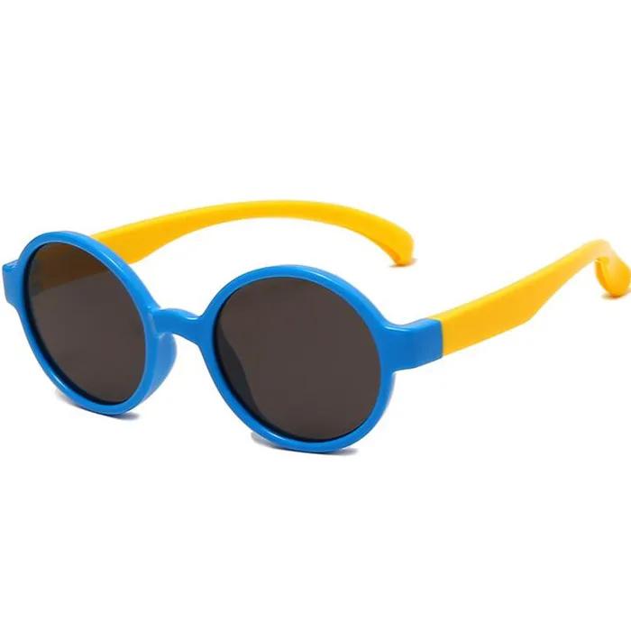 Classic Vintage Silicone Sunglasses Kids Cute Round AC Lens UV400 Shade Protective Glasses Boys Girls Outdoor Use Travel Sunglasses
