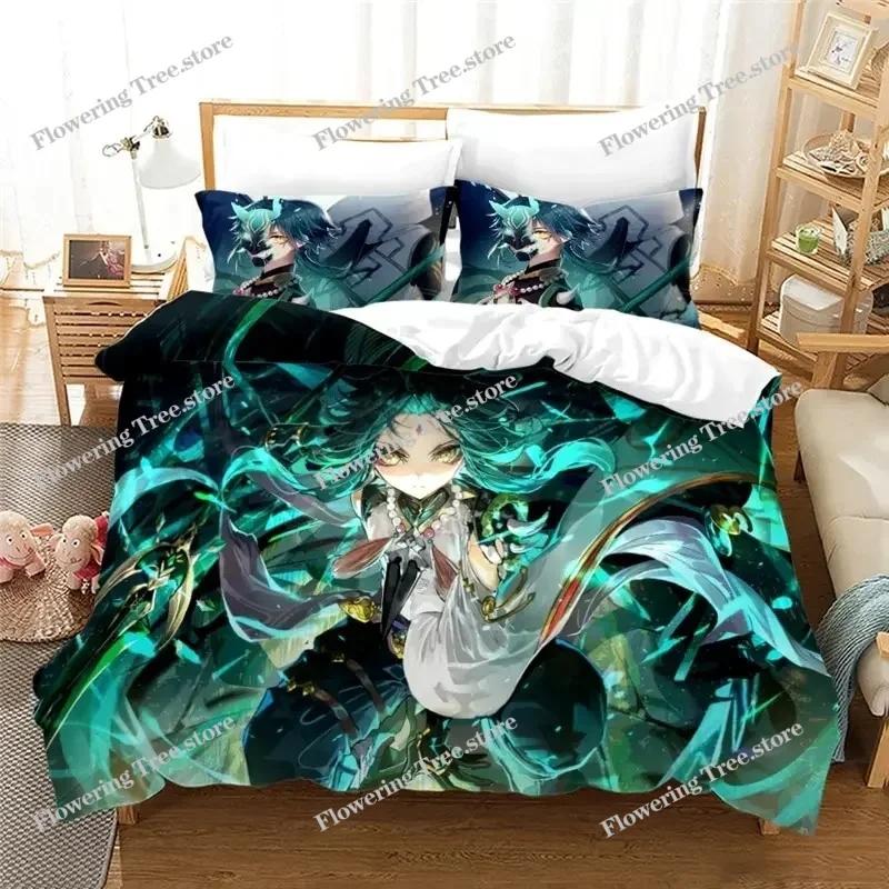 Anime Genshin Impact Paimon Bedding Set Duvet Cover Bedroom Comforter Covers Single Twin King Size Quilt Cover Home Textile
