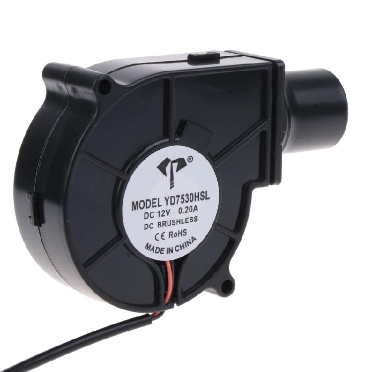 Ventilátor pro gril 7530 75mm Nastavitelná rychlost DC12V 3700R Kempingový vařič Ventilátor Blower