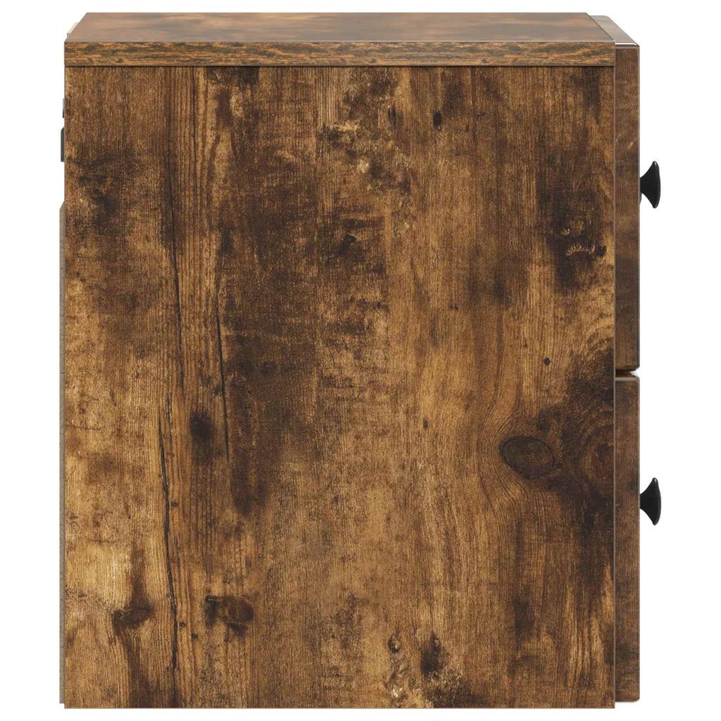 Wall Mounted Nightstand Smoked Oak 33 x 34.5 x 40 cm