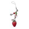Bag Hanging Strawberry Keychain Pendant Sparkling Car Keyring Creative Beaded Phone Lanyard  Girls