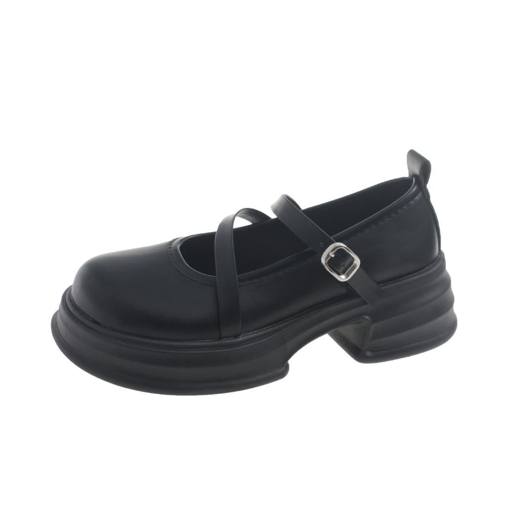 Mary Jane Women's Leather Shoes - 2023 Spring/Summer, Versatile Academy Style, Thick Sole, Low-Cut, Comfortable