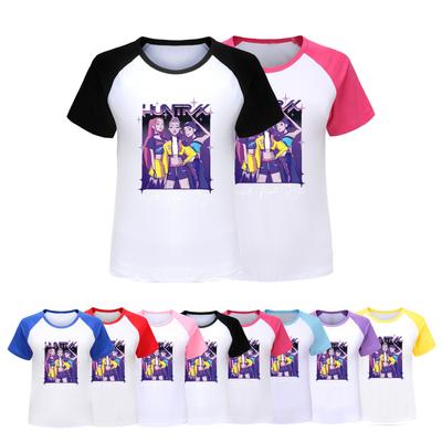 5022 Kids Girls Rumi Zoey Mira Print Raglan Short Sleeves T-Shirt