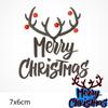 2pc Merry Christmas Embossing Cutting Dies English Letter Diy Paper Antler Carbon Steel Etching Cutting Die