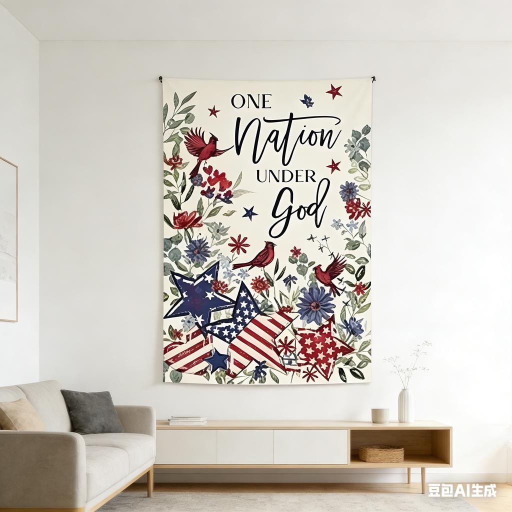 America 250th Semiquincentennial Tapestry Patriotic USA Flag Print Polyester Wall Hanging for Living Room 17762026 Independen