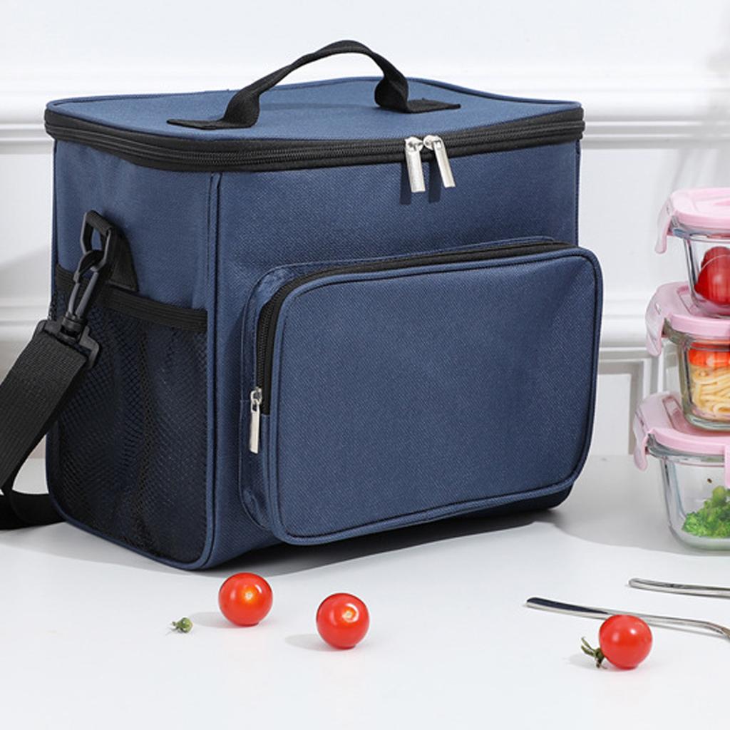 Borsa per il Pranzo Grande Capacità Tasche Multiple Tessuto Oxford Isolante Porta Pranzo per Ufficio