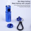 Mini Metal Ashtray with Lanyard Heavy Duty Aluminum Alloy Ashtray with Thread Lid Portable Travel Outdoor Camping Hiking Ash Holder Storage Box