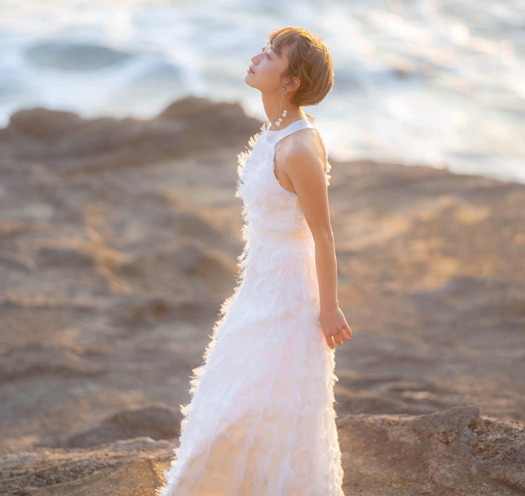 Hochzeitskleid Weiß Brautkleid Schlichte Braut Natürlich Schlankes Kleid Federstil Maxi Lange Länge Selfie [EightSTAR Kleid] After-Party A-Linie