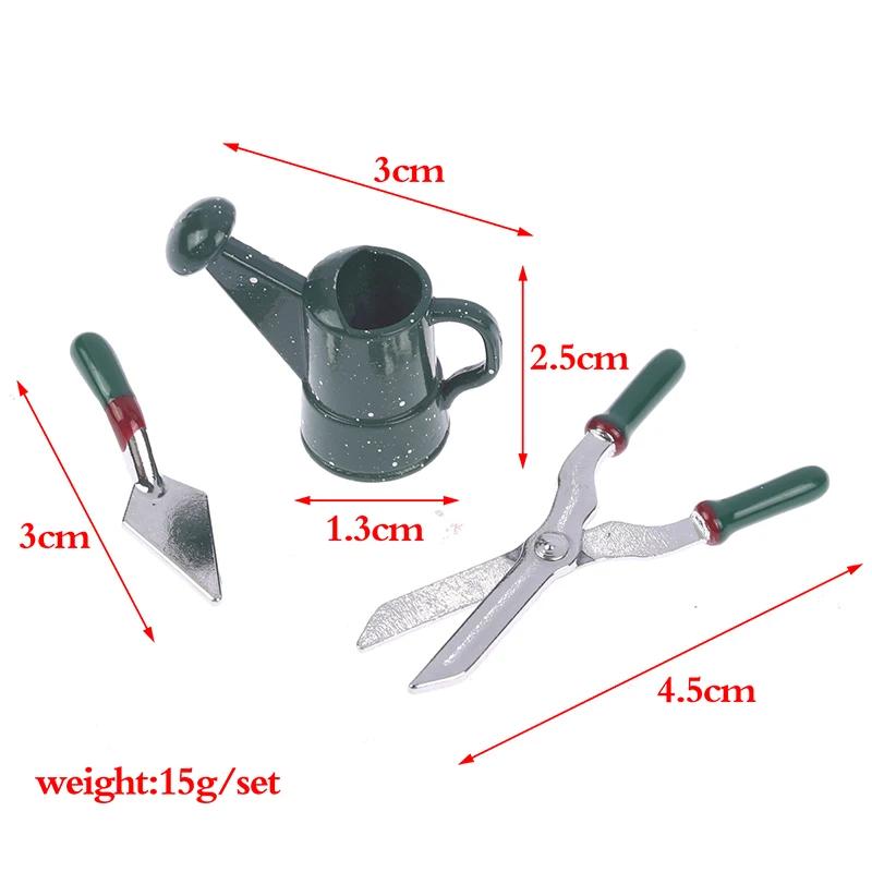 1/12 Dollhouse Miniature Simulation Hoe Farm Axe Spade Shovel Hoe Rake Watering Pot Hammer Farm Gardening Tools Accessories Set