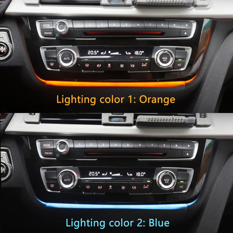 Dashboard Middenconsole Sfeerverlichting Interieur 2 Kleuren Radio AC Paneel LED Trim Voor BMW 3 4 serie F30 F31 F32 F33 F34 F36