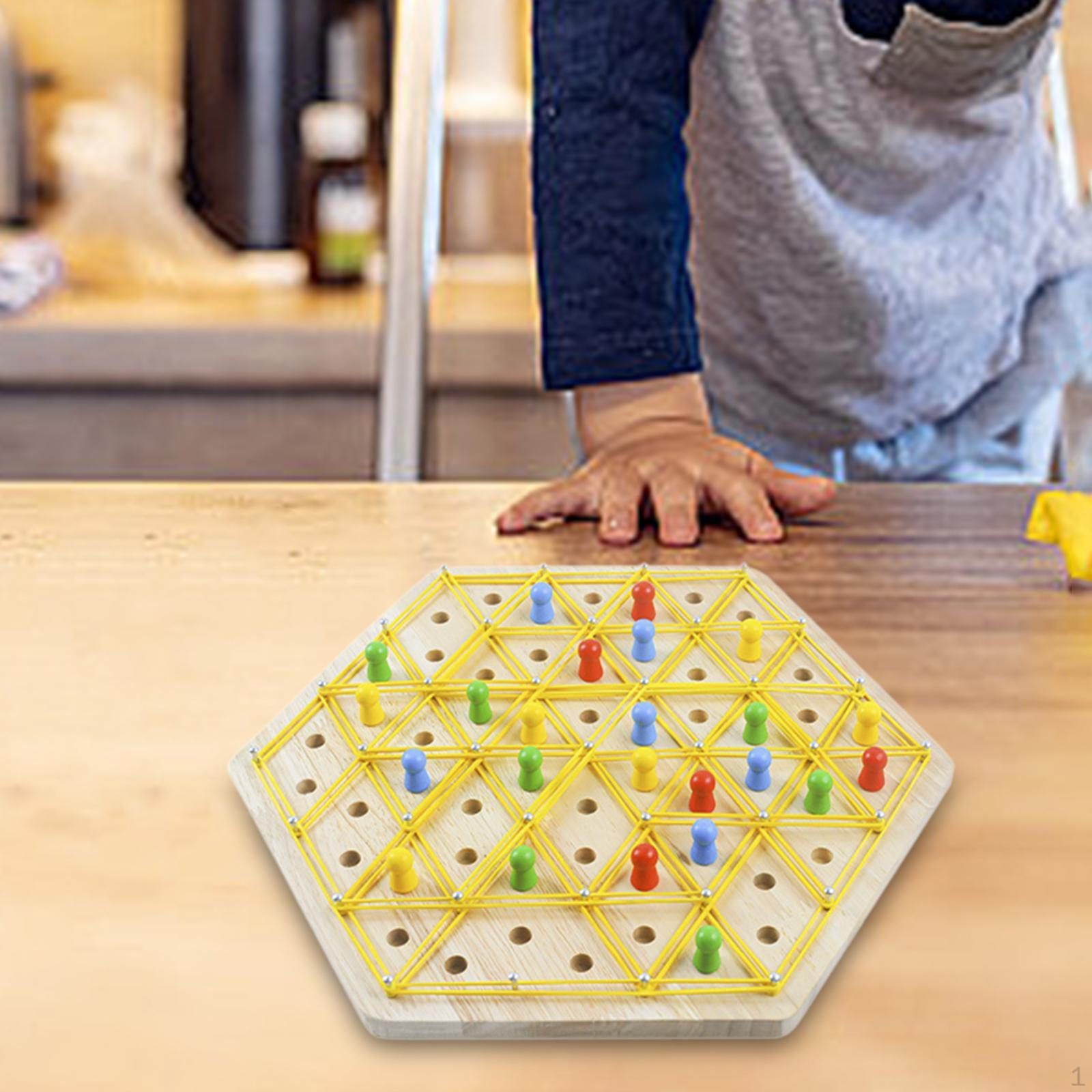 Triangle Chess Game Strategy Board Tabletop 2-4 Players Chain Puzzle for