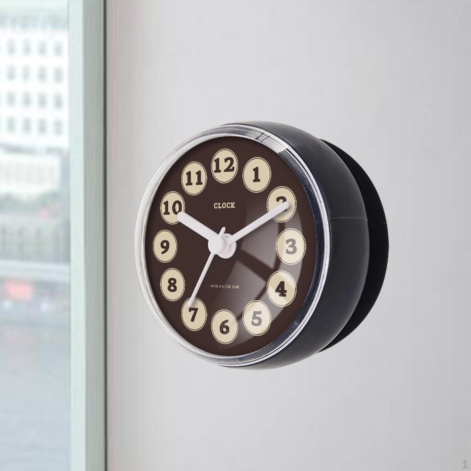 

Настінний годинник для душу Водонепроникний Круглий для ванної кімнати з присоскою Маленький для дверцят холодильника Style F