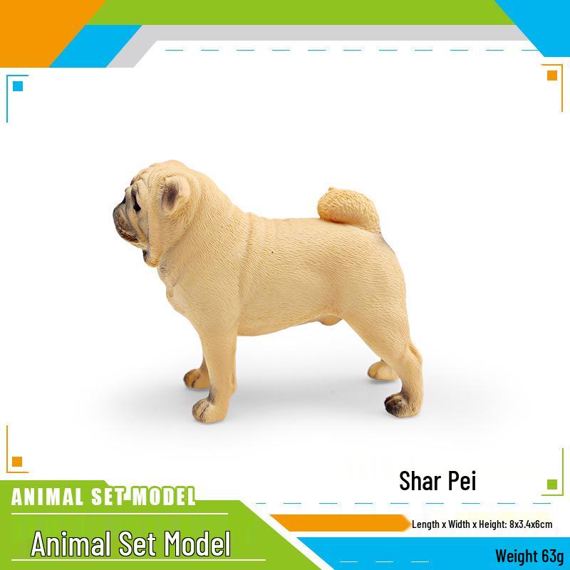 Cross-border Simulation Pet Dog Model: Children s Cognitive Bulldog & Shar Pei Ornament