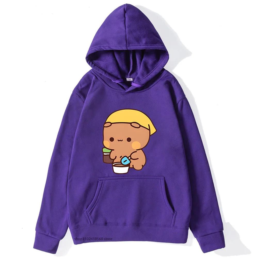 DuDu und BuBu Pflanzen Ihre Blumen Hoodies Niedliche Kawaii Panda Bär Sweatshirts Partnerkleidung Damen Streetwear Herren