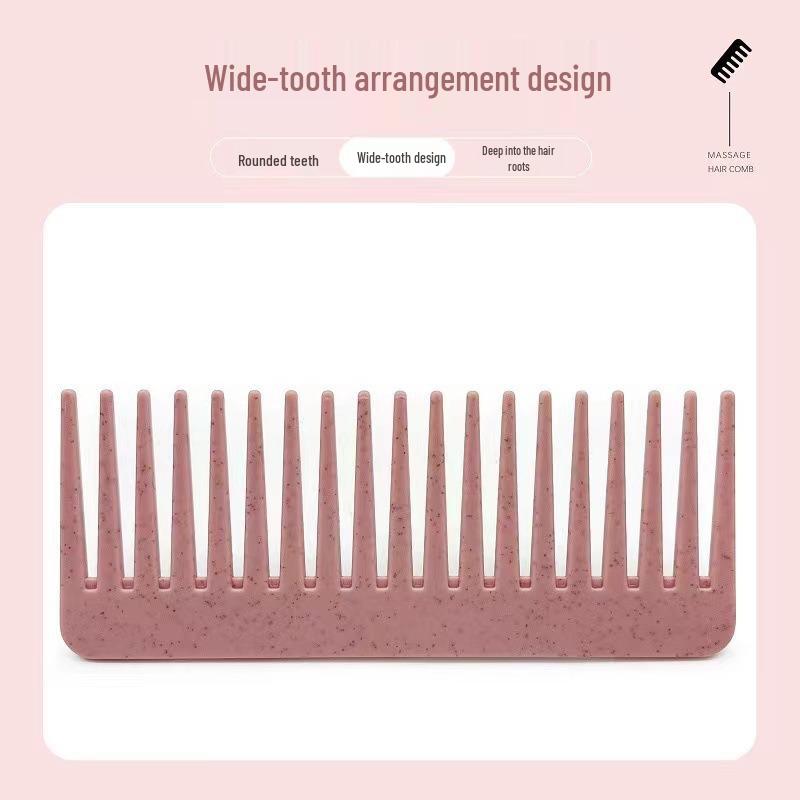 Weizenstroh Glattes Haar Massage Anti-Verhedderung Flach & Breit gezahnter Glättkamm