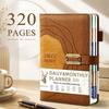 Hardcover Portable Daily Planner PU Leather Cover Agenda Planning Notebook  Self-discipline