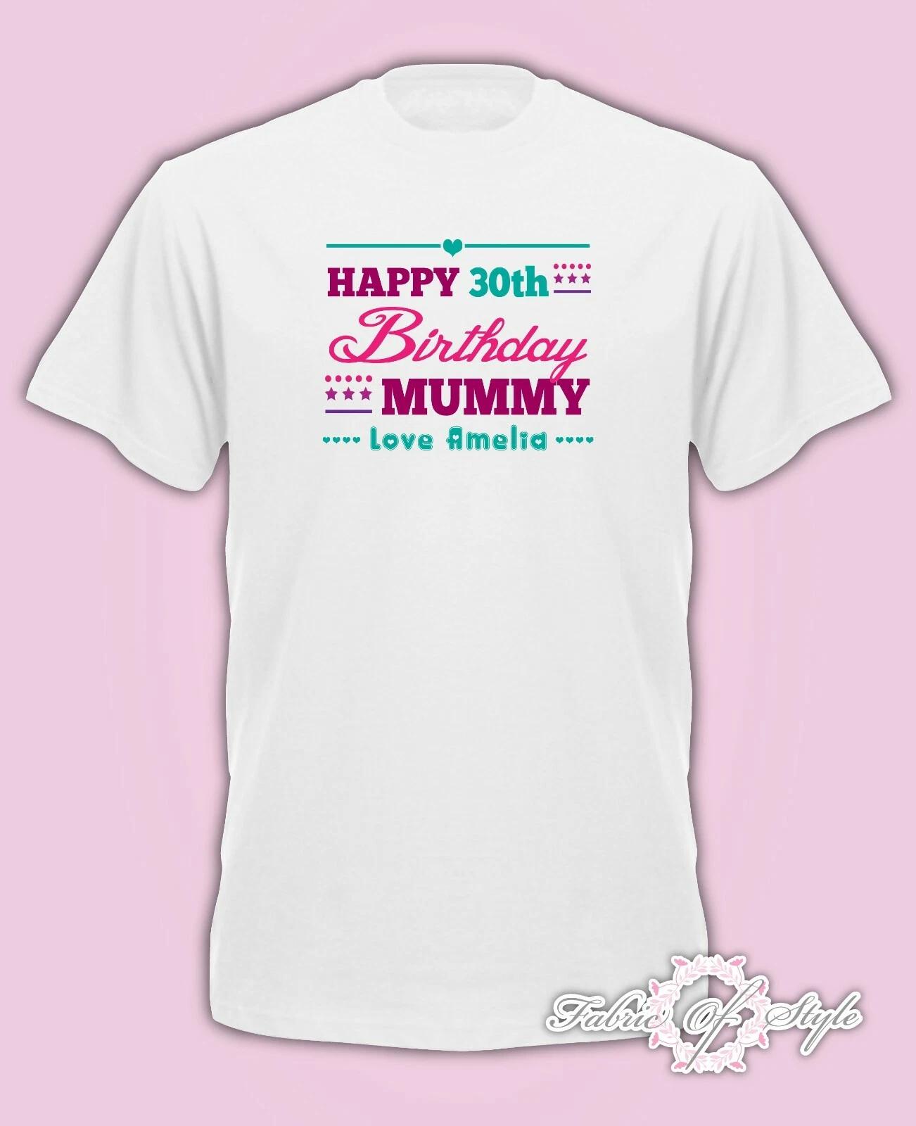 Personalised Any Year Happy Mummy Birthday Girl Present T- Shirt kids S