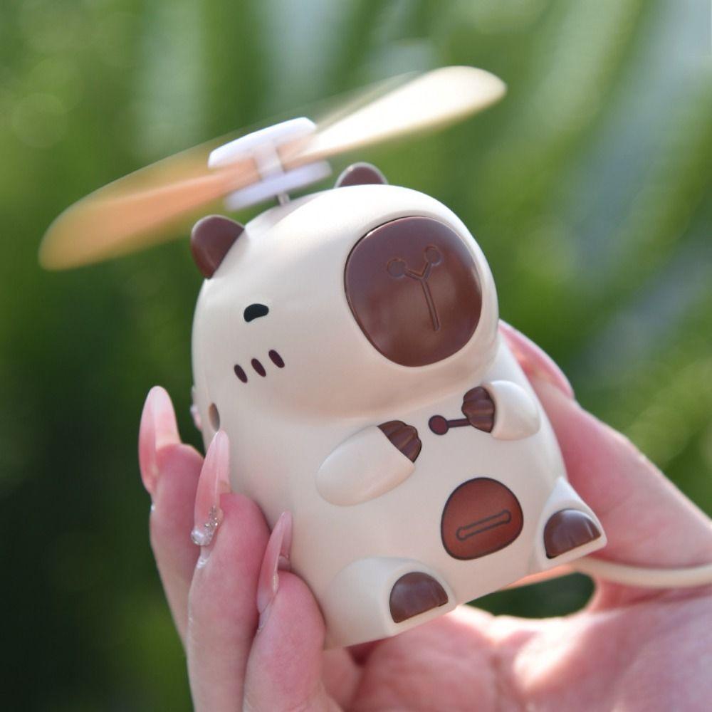 

Lightweight Cartoon Handheld Fan USB Rechargeable Student Electric Fan Student Dormitory бежевий