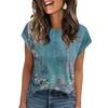 Women Work Casual Fashion Short-sleeved Round Neck T-shirt Top