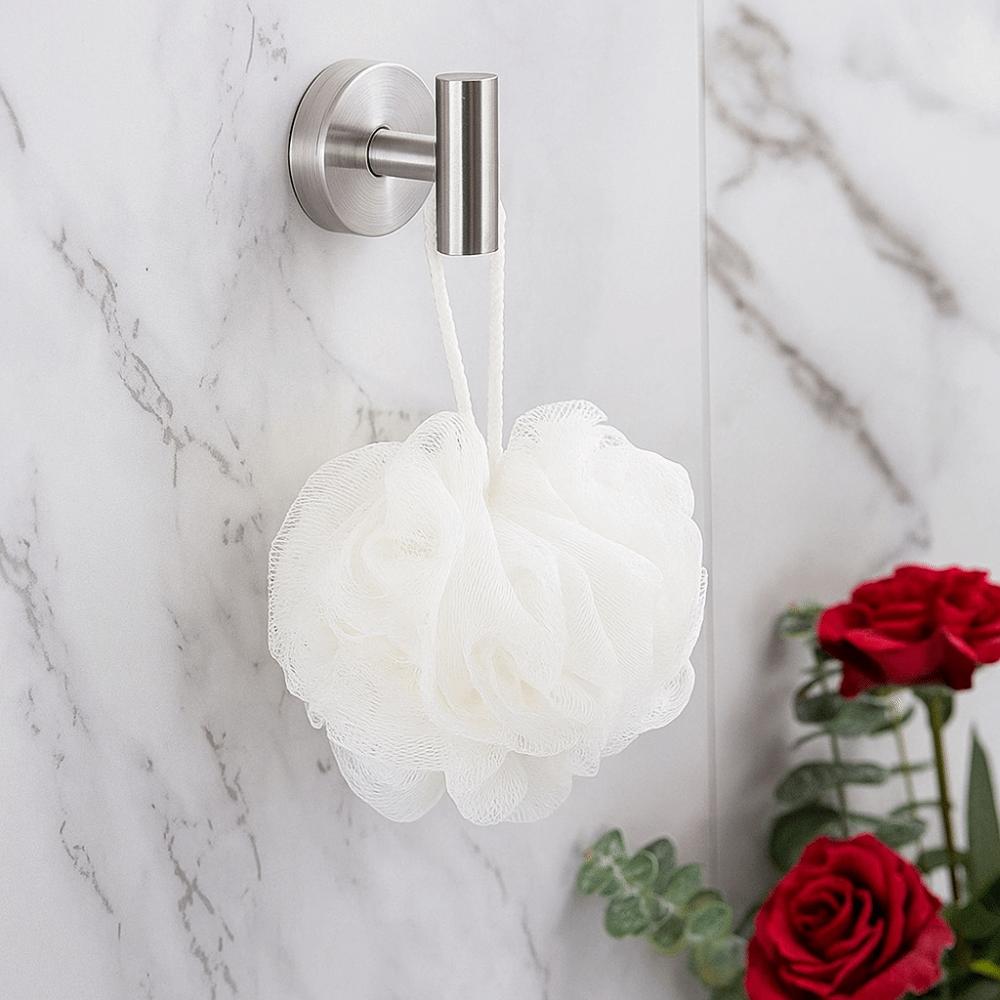 2PCS Stainless Steel Suction Cup Hooks Detachable Robe Hangers Space Saving Wall Hook  Bedroom