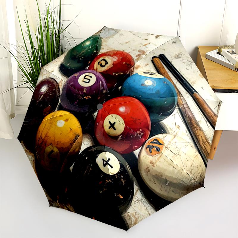 1PC billiards Umbrella Portable Folding Umbrella Iron Frame Hole Bone Structure Outdoor Home Umbrella A9