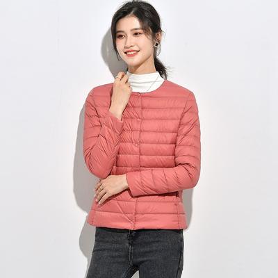 Light Down Jacket Women's Short Autumn and Winter Light Liner Wear Inner Round Neck Warm Large Size Coat