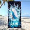 1pc  Personalized Volleyball Water Splash Beach Towel, Custom Name Quick Dry Sand Free Towel for Summer Beach Pool Swim