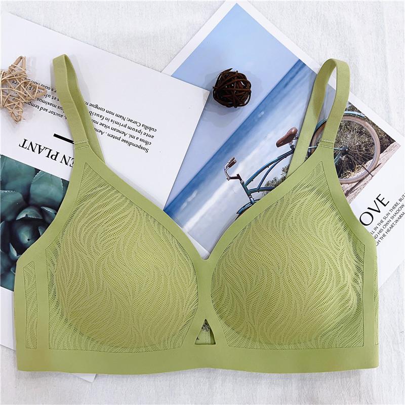 Latex Cotton Thin Fixed Cup Breathable No Steel Ring No Trace Boneless Sleep Bra Cover Underwear Women