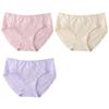 Intimo da donna in cotone da ragazza, combinazione in 3 pezzi, pizzo senza tracce, comodi pantaloni a triangolo traspiranti con tacco largo