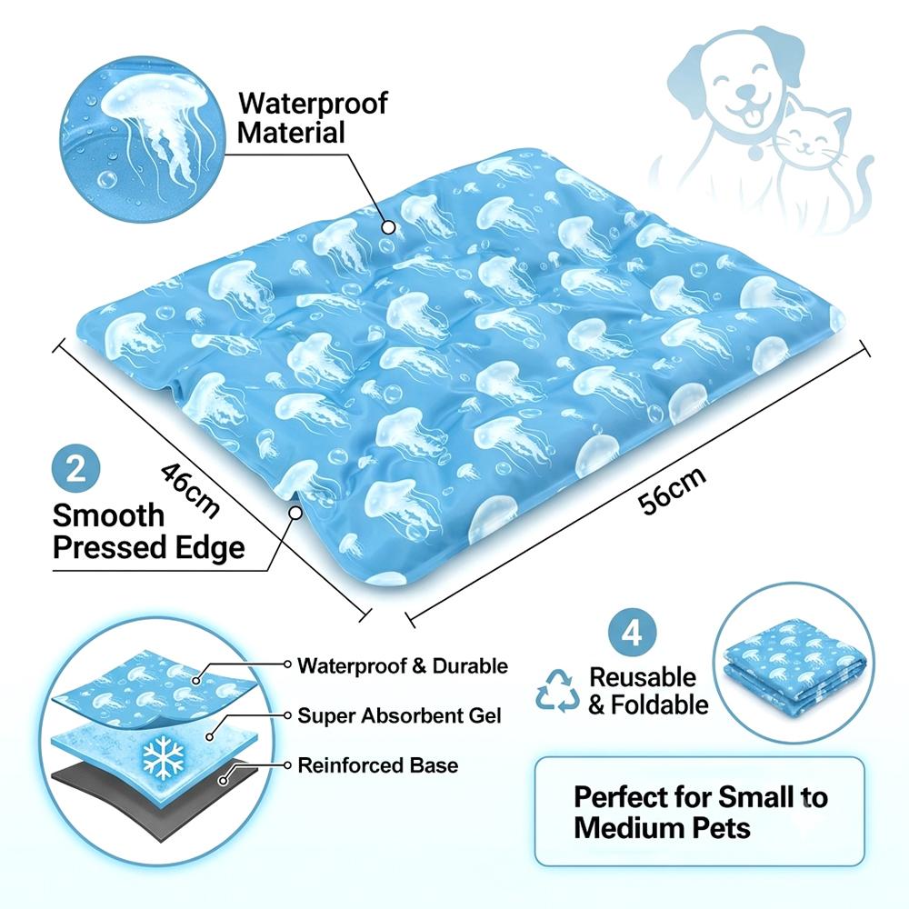Pet Cooling Mat, Multiple Sizes, Extra Thick Summer Pad for Dogs & Cats, Waterproof Bite-Resistant Non-Permeable Sleeping Mat