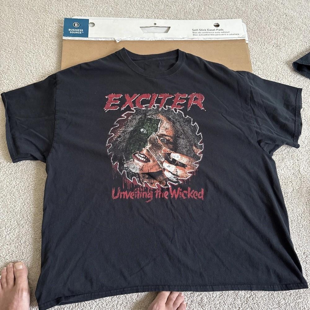 Exciter Черная хлопковая футболка TU027 Унисекс XXXL