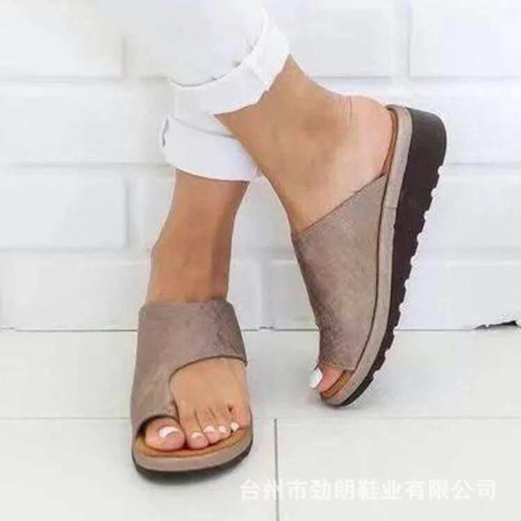

Supply New model, outer wear leather mop slope heel cover toe cool slippers women s large size - 35 жовтий