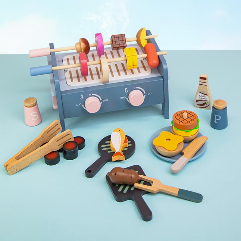 

Multifunction Wooden Children Stove Grill Toy For Creative Activities Cookery Morandi Grill