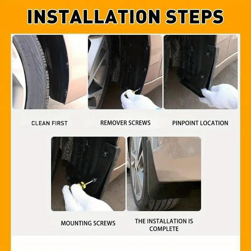 Auto Exterior Parts Car Mud Flaps Mudguard Splash Guards Black ABS 4 Piece Set For Hyundai CACCENT Verna 2010-2014 Accessories