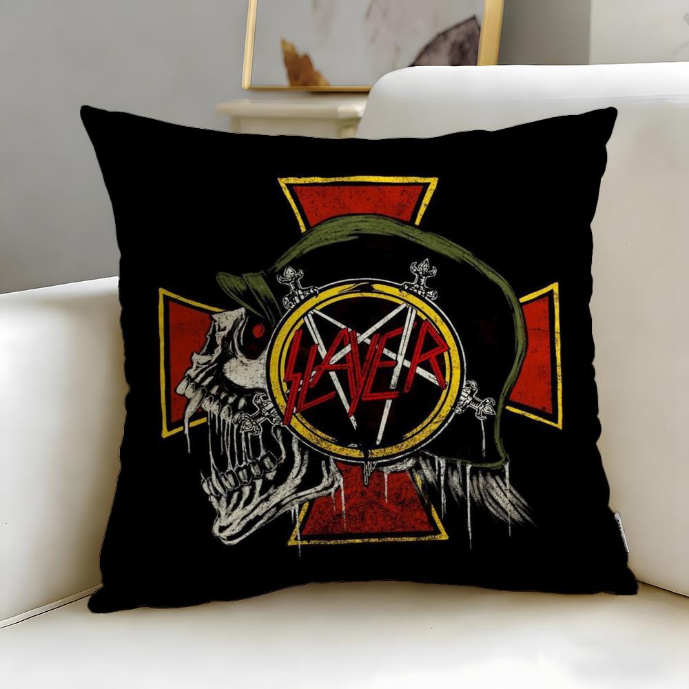 classic band Slayer Cushion Cover Soft & Easy-Wash Pillow Case – Versatile for Couch, Bed, Travel and Office
