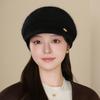 Hat Women's Autumn and Winter Wool Hat Fashion Rabbit Hair Beret Fleece Thickened Knitted Cap