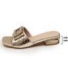 Fashion Fashion Women High Heel Slippers Summer Slip on Elegant Low Heel Shoes for Wedding Party Comfortable Non-slip Women's Slippers