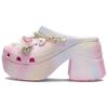 Siren Clog Damen EVA Mode Hoher Absatz Atmungsaktiv Outdoor Clogs 9,2cm Rosa 210682-90H