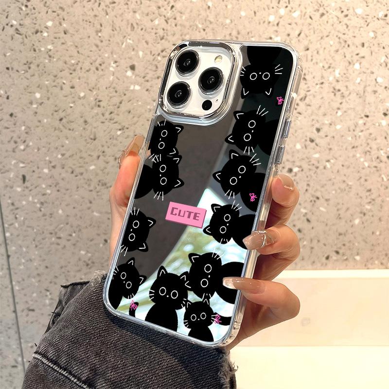 Mobile Phone Cases for iPhone 11 13 XR 15 Pro Max 12 14 Pro Max Case iPhone 16 XS Max Mirror Protective Case Mirror Exquisite Cartoon Waterproof