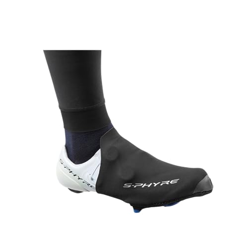SHIMANO S-PHYRE Cycling Shoe Covers, Half Shoe Covers, Black, Large (Size 42-43)