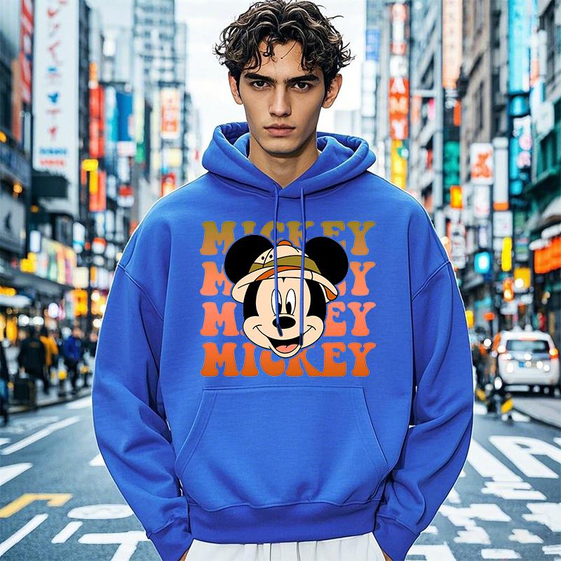 Disney Parent-child Set, Children's Animal Kingdom Mickey Mouse Head Printed Men's Hoodie, Casual Sportswear, Loose Top