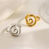 Simplicity Stainless Steel Threaded Rings for Women Men Personality Circular Vortex No Fading Opening Rings Jewelry Accessories